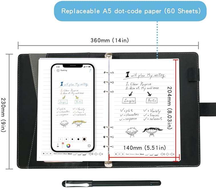 Ophayapen Smart Sync Pen for Note Taking with Notebook and Writing Board,Real-time Sync for Digitizing,Convert to Text,Storing,Sharing Paper Notes via APP on Smartphone & iPad (Android and iOS) - Image 8
