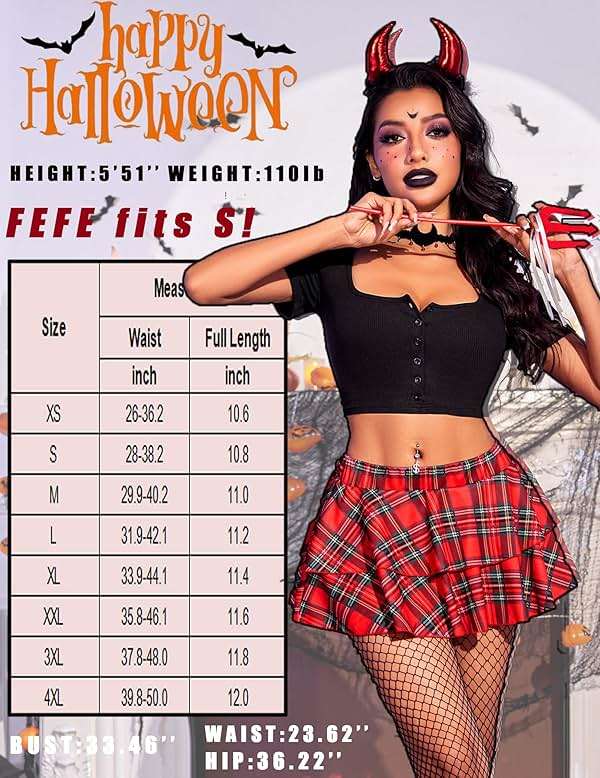 Avidlove Womens Pleated Mini Skirt Solid Ruffle Lingerie Skirts Layered Y2K Plaid Outfit for Schoolgirl Role Play XS-4XL - Image 6