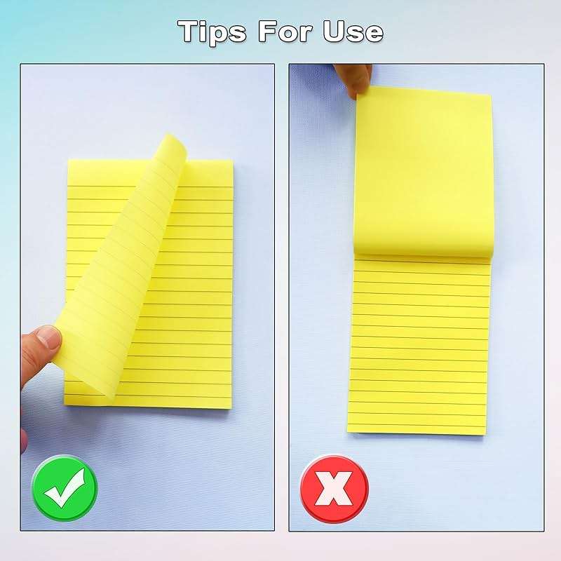 HQCME 9 Pack Lined Sticky Notes 4X6 in Post, 9 Pastel Colors Large Ruled Post Sticky Colorful Super Sticking Power Memo Pads Strong Adhesive, Sticky Notes with Lines Office, Home, 35 Sheets/pad - Image 5