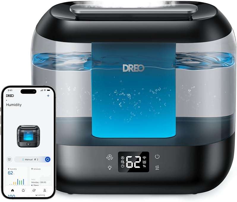 Dreo Smart Humidifiers for Bedroom, Top Fill 4L Supersized Humidifier Large Room with 28 dB, 36H Runtime, Touch/APP/Voice Control, Nightlight, Cool Mist Humidifiers for Baby, Plants, Indoor, Black - Image 7