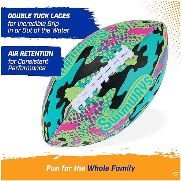 Swimways Hydro Waterproof Football, Outdoor Games for Adults and Kids, Swimming Pool Accessories and Pool Party Games,9.25 Inches, Green - Image 5