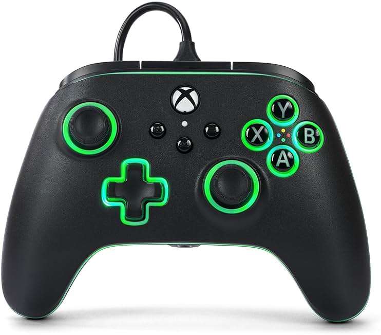 PowerA Advantage Wired Controller for Xbox Series X|S with Lumectra - Black, gamepad, wired video game controller, gaming controller, works with Xbox One and Windows 10/11, officially licensed - Image 1