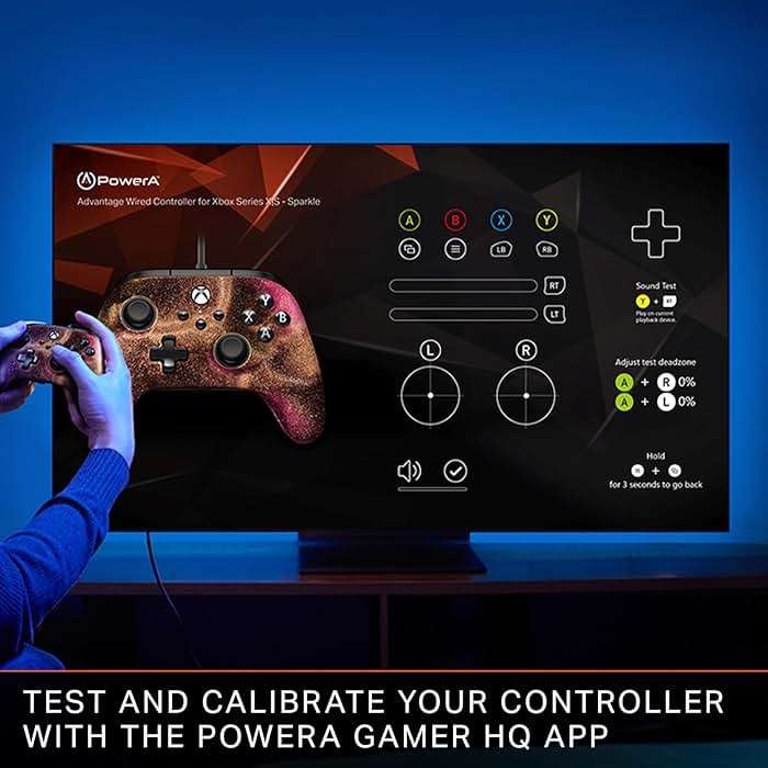 PowerA Advantage Wired Controller for Xbox Series X|S with Lumectra - Black, gamepad, wired video game controller, gaming controller, works with Xbox One and Windows 10/11, officially licensed - Image 7