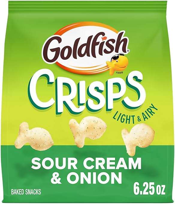 Goldfish Crisps Sour Cream & Onion Baked Chip Cracker Snacks, 6.25 Oz Bag - Image 1