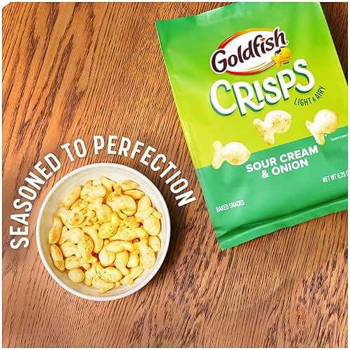 Goldfish Crisps Sour Cream & Onion Baked Chip Cracker Snacks, 6.25 Oz Bag - Image 9