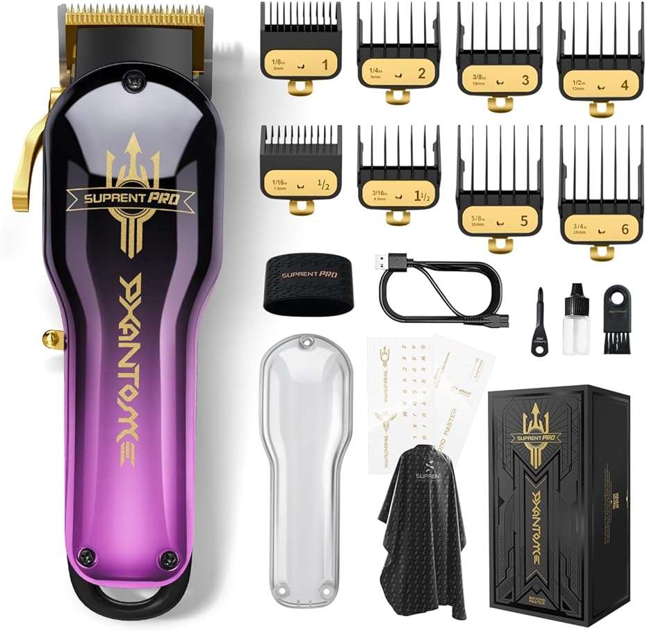SUPRENT® PRO Professional Hair Clippers for Men- Premium Barber Clippers DLC-Coated Blade & Brushless Motor- Rechargeable Haircutting Kit with DIY Customizable Casing- Gift for Men - Image 1
