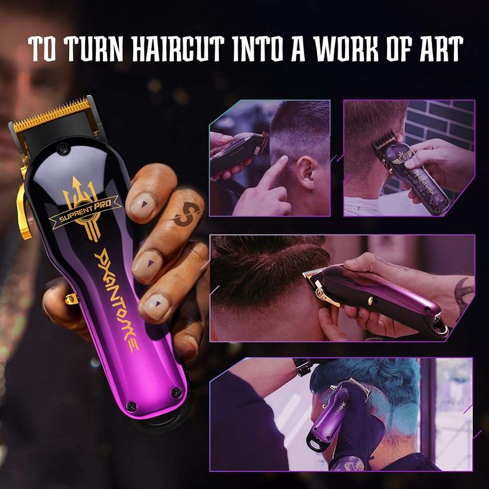 SUPRENT® PRO Professional Hair Clippers for Men- Premium Barber Clippers DLC-Coated Blade & Brushless Motor- Rechargeable Haircutting Kit with DIY Customizable Casing- Gift for Men - Image 6