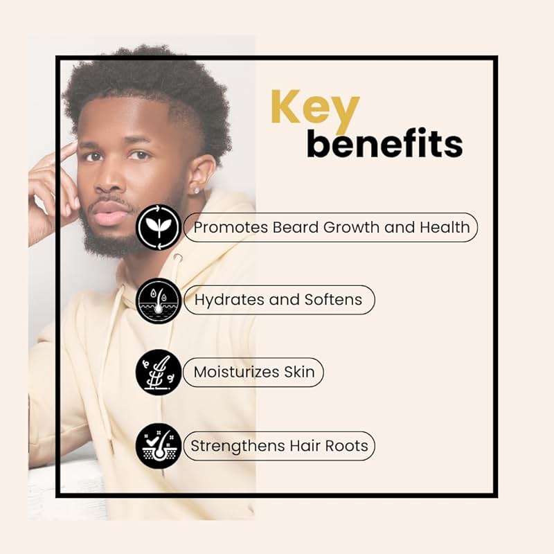 BASK & LATHER Beard Growth Oil, Frizz Free Hair Oil for Men Beard Care with Vitamins & Natural Ingredients to Hydrate, Smooth & Soften for Shiny, Thicker Fuller Beard Hair and Texture, 4 fl oz. - Image 4