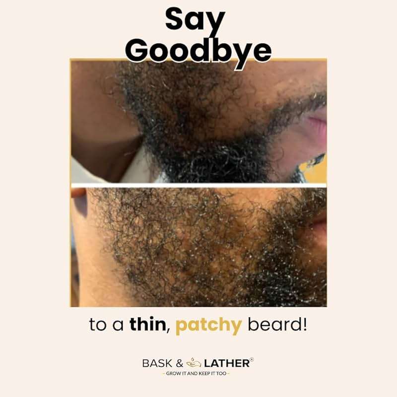 BASK & LATHER Beard Growth Oil, Frizz Free Hair Oil for Men Beard Care with Vitamins & Natural Ingredients to Hydrate, Smooth & Soften for Shiny, Thicker Fuller Beard Hair and Texture, 4 fl oz. - Image 5
