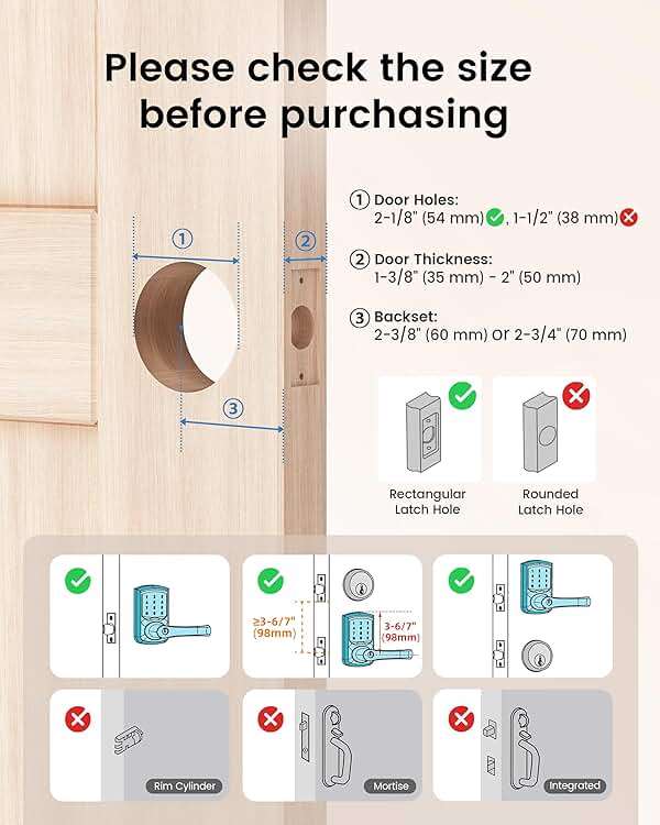 HIDALIFE Keyless Entry Door Lock with Keypad and Handle for Front Doors, Touchscreen Electronic Door Lock, Anti-peep Password, Auto-Locking, Matte Black - Image 5