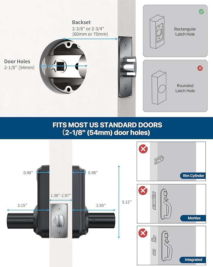 HIDALIFE Keyless Entry Door Lock with Keypad and Handle for Front Doors, Touchscreen Electronic Door Lock, Anti-peep Password, Auto-Locking, Matte Black - Image 8