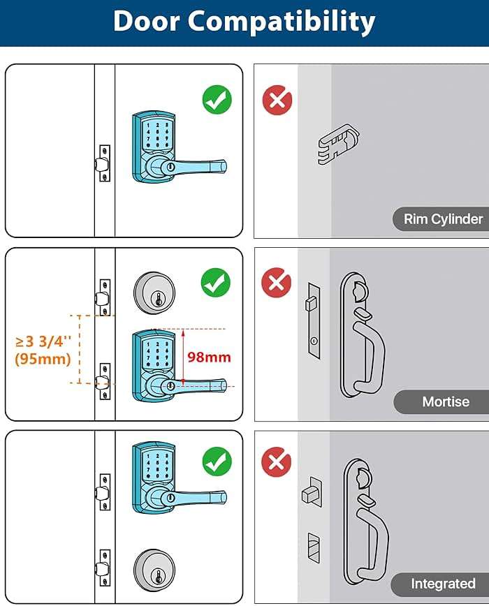 HIDALIFE Keyless Entry Door Lock, Keypad Door Lock with Handle, Electronic Door Lock, Touchscreen, Auto-Locking, Anti-peep Password, Easy to Install for Front Door, Home, Office, Satin Nickel - Image 6