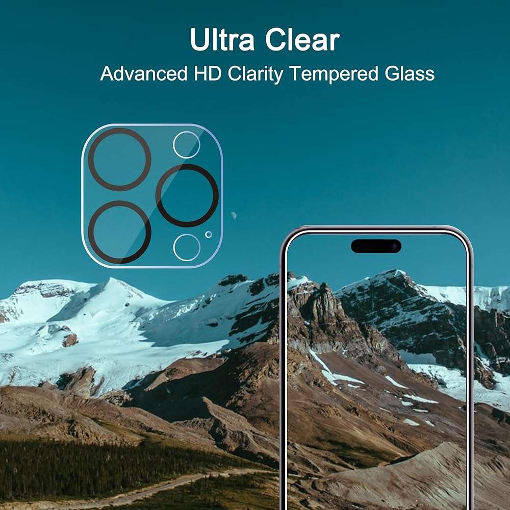 Ailun 3 Pack Camera Lens Protector for iPhone 15 Pro & iPhone 15 Pro Max,Tempered Glass,9H Hardness,Ultra HD,Anti-Scratch,Easy to Install,Case Friendly [Does not Affect Night Shots] - Image 4