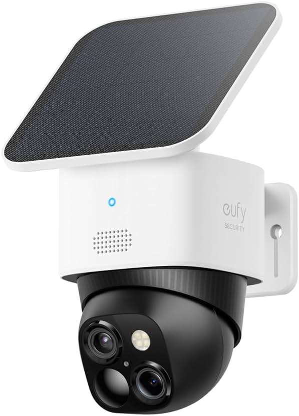 eufy Security 3K Dual Camera, SoloCam S340, Solar Security Cameras Wireless Outdoor, Cameras for Home Security, 360°Coverage, Pan & Tilt, No Blind Spots, No Monthly Fee, Built-in 8GB - Image 1