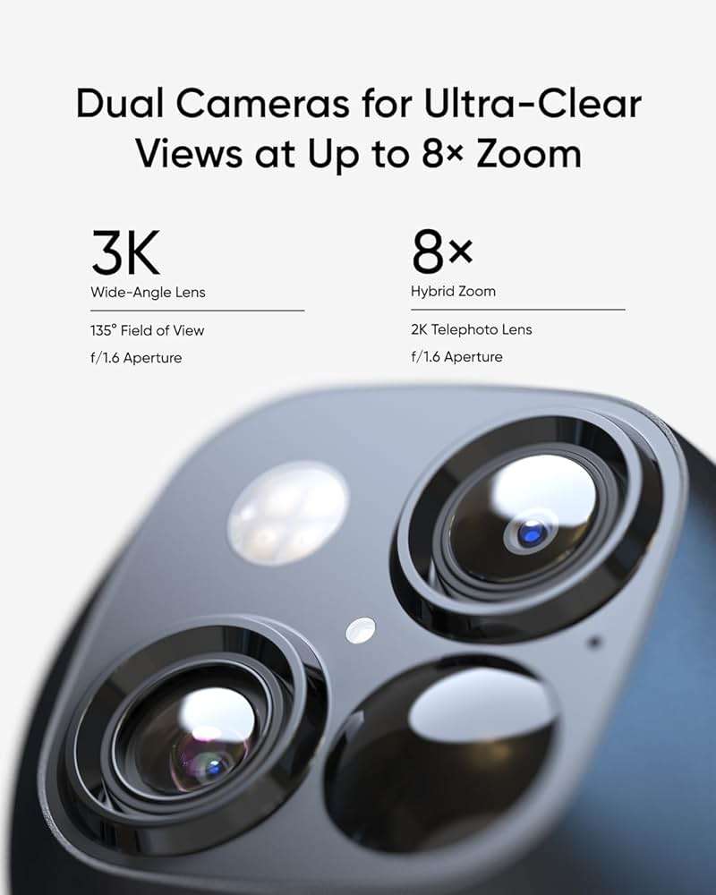 eufy Security 3K Dual Camera, SoloCam S340, Solar Security Cameras Wireless Outdoor, Cameras for Home Security, 360°Coverage, Pan & Tilt, No Blind Spots, No Monthly Fee, Built-in 8GB - Image 2