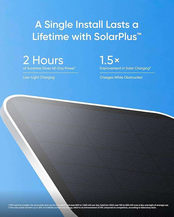 eufy Security 3K Dual Camera, SoloCam S340, Solar Security Cameras Wireless Outdoor, Cameras for Home Security, 360°Coverage, Pan & Tilt, No Blind Spots, No Monthly Fee, Built-in 8GB - Image 3
