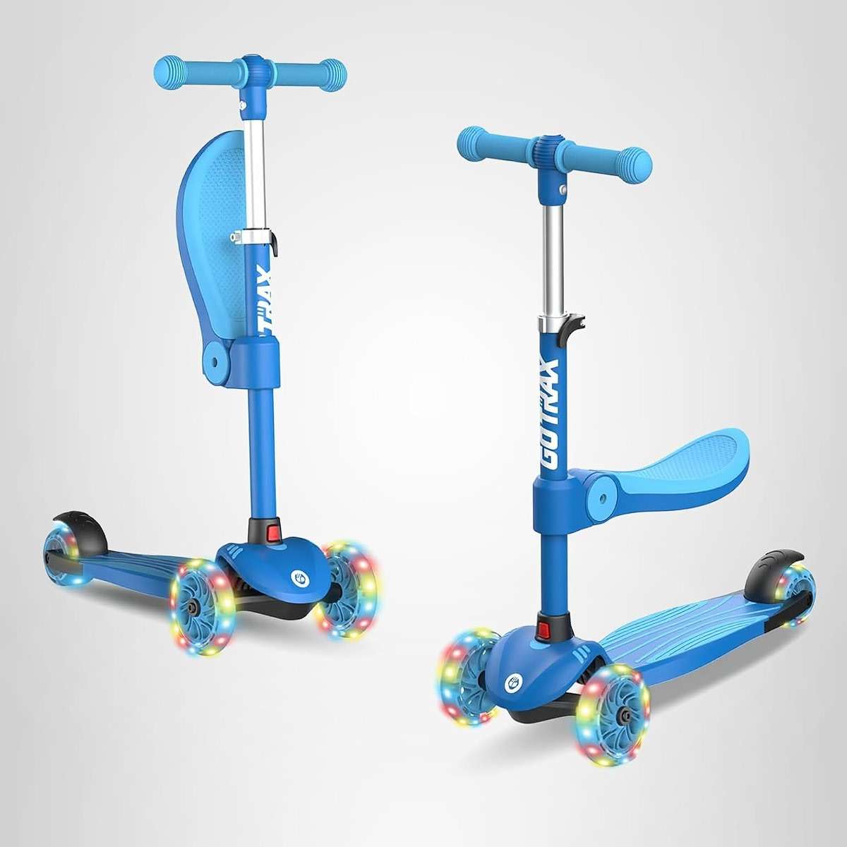 Gotrax KS3 Kids Kick Scooter, LED Lighted Wheels, Adjustable Height Handlebars and Removable Seat, Lean-to-Steer & Widen Anti-Slip Deck, 3 Wheel Scooter for Kids Ages 2-8 and up to 110 Lbs - Image 10