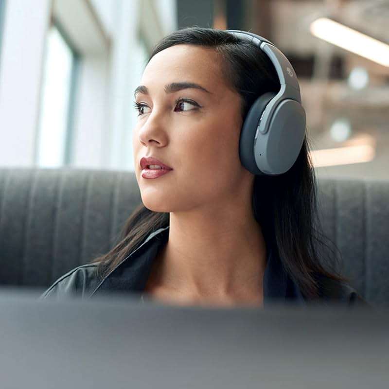 Skullcandy Crusher Evo Wireless Bluetooth Headphones with Extra USB-C Charging Cable, Multi-Sensory Bass, Noise Isolating Over-Ear Fit, 40 Hours Battery, Microphone for iPhone Android - Chill Grey - Image 6