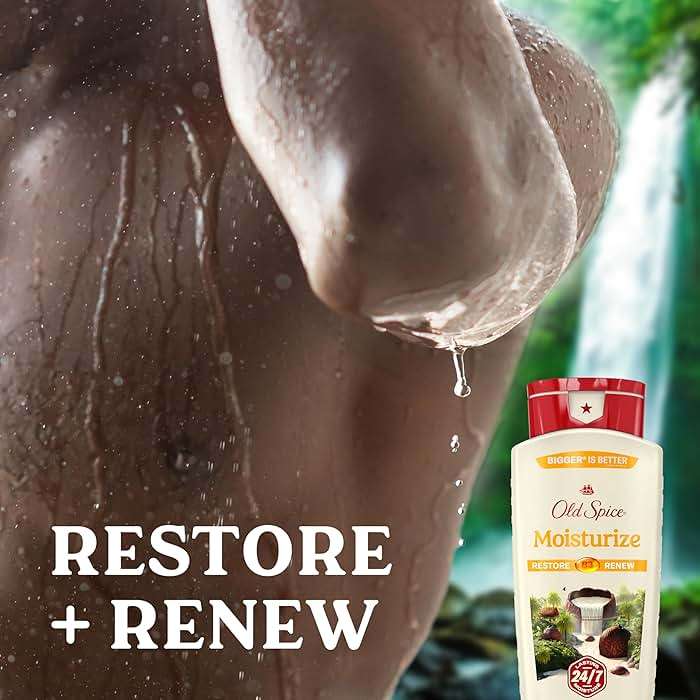 Old Spice Cleansing Body Wash for Men, 24/7 Shower Fresh with Lasting Scent, Restore & Renew, Gentle on Skin, Vitamin B3, Moisturize with Shea Butter Scent, 18 oz (Pack of 4) - Image 3