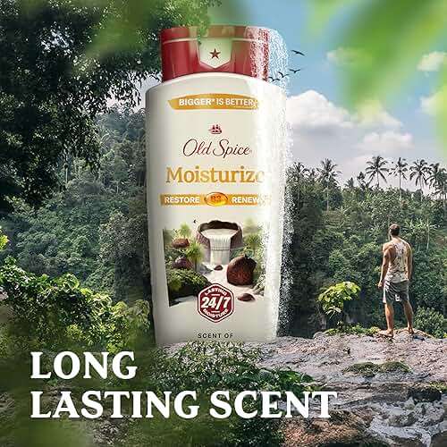 Old Spice Cleansing Body Wash for Men, 24/7 Shower Fresh with Lasting Scent, Restore & Renew, Gentle on Skin, Vitamin B3, Moisturize with Shea Butter Scent, 18 oz (Pack of 4) - Image 6