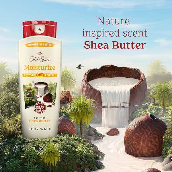 Old Spice Cleansing Body Wash for Men, 24/7 Shower Fresh with Lasting Scent, Restore & Renew, Gentle on Skin, Vitamin B3, Moisturize with Shea Butter Scent, 18 oz (Pack of 4) - Image 7