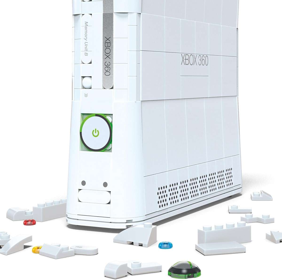 MEGA Microsoft Collectible Building Set, Xbox 360 Replica Model with 1342 Pieces, Controller and LED Lights, Build & Display Toy for Adult Collectors - Image 3