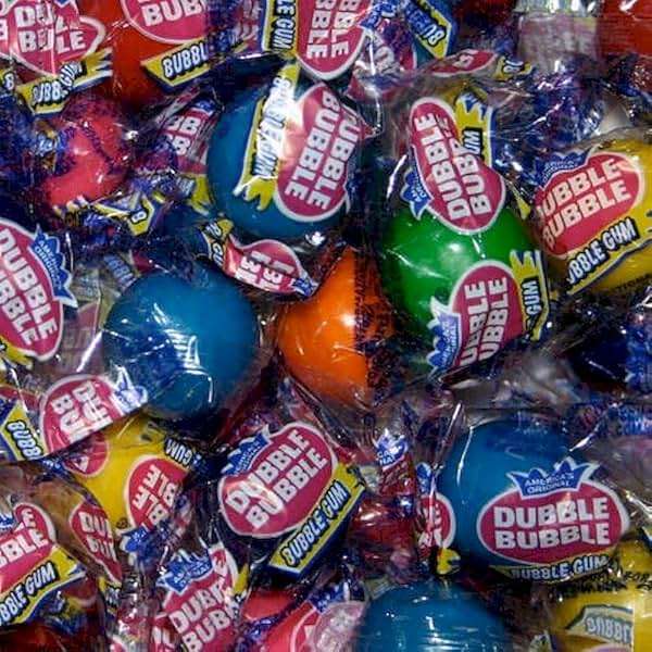 Bubble Gum Balls Wrapped - 1 Pound Bag Of Colorful Bubblegum Balls - Assorted Fruit Flavors - About 85 Balls Per Bag - Freshly Packed By Snackadilly - Image 1