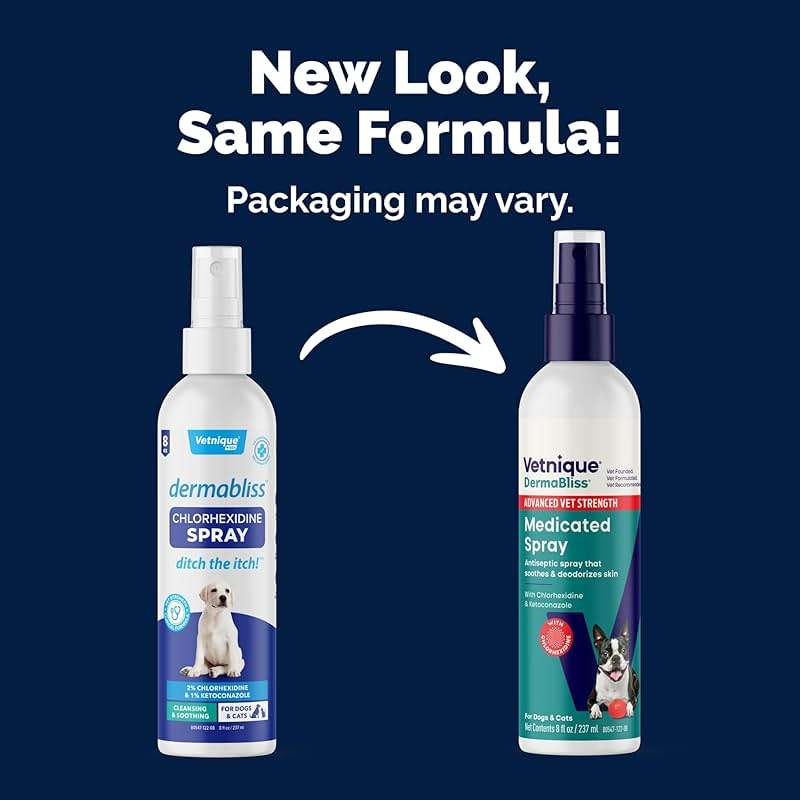 Vetnique Dermabliss Chlorhexidine Spray for Dogs and Cats with Ketoconazole, Antibacterial Antifungal for Hot Spots and Yeast, Alcohol-Free No-Sting Itch Relief, 8oz - Image 2