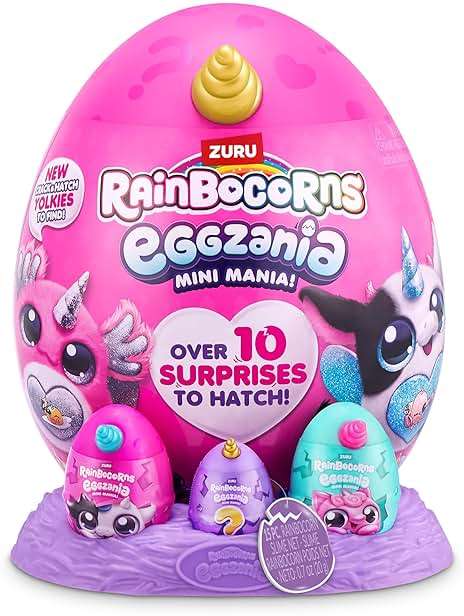 Rainbocorns Eggzania Mini Mania Panda Plush Surprise Unboxing with Animal Soft Toy, Idea for Girls with Imaginary Play by ZURU - Image 3