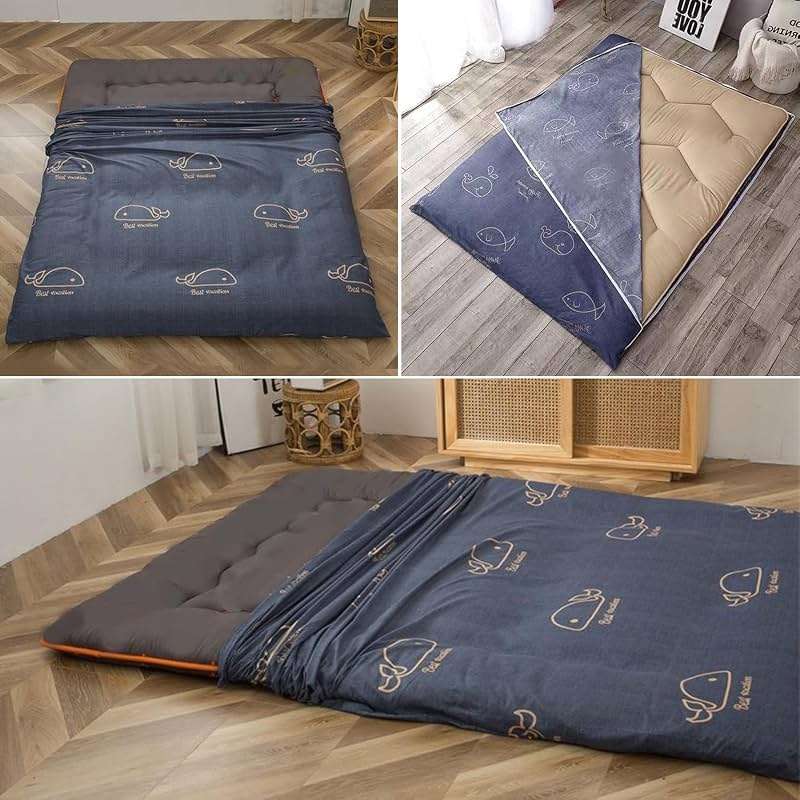 Futon Floor Mattress Cover with Zipper,100% Cotton Cover for Traditional Shikibuton Futon Mattress Protective Cover,Soft Machine Washable,Fox,King/180x200cm - Image 2