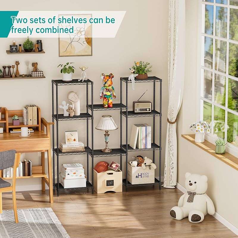 SINGAYE Metal Shelves Wire Shelving：Storage Rack Standing Units Shelf for Kitchen Laundry Bathroom Closet Organizers Pantry Narrow Mesh Adjustable 10" D x 16" W x 55" H Black - Image 5