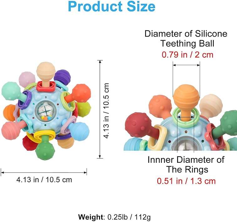 Baby Montessori Sensory Toys for 0-6 6-12 Months, Baby Teether Teething Toys for Babies 0 3 6 9 12 18 Months, Newborn Infant Learning Developmental Toys Gifts for 1 2 Year Old Boys Girls - Image 2