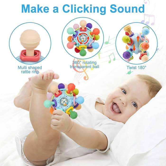 Baby Montessori Sensory Toys for 0-6 6-12 Months, Baby Teether Teething Toys for Babies 0 3 6 9 12 18 Months, Newborn Infant Learning Developmental Toys Gifts for 1 2 Year Old Boys Girls - Image 5