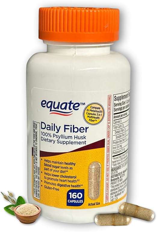 Daily Fiber Psyllium Husk Capsules, 160ct (Pack of 1) Supplement for Regularity & Digestive Support, Boxed by Fusion Shop Store - Image 9