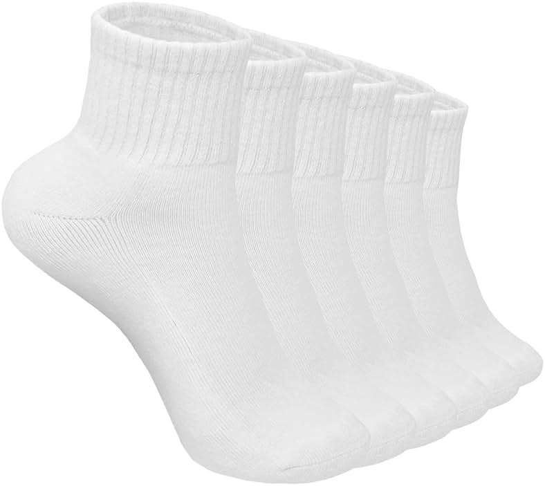 Glory Max 6 Pairs Women Ankle Socks Cotton Solid Color with Cushion for Athletic Running - Image 1