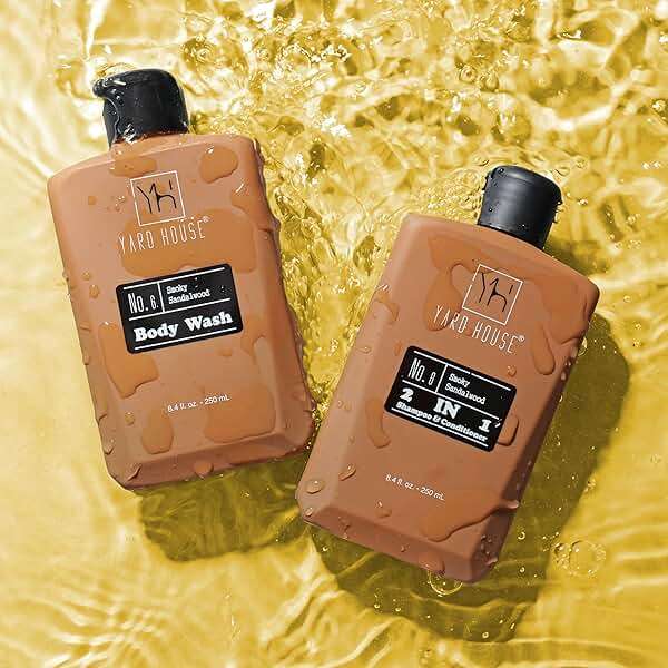 YARD HOUSE Luxury Mens Bath and Body Gift Set Basket For Him - Smoky Sandalwood - All Natural Skin Care Kit For Men w. Full Size Body Wash, Facial Scrub, Body Lotion, Deodorant in Leather Toiletry Bag - Image 4