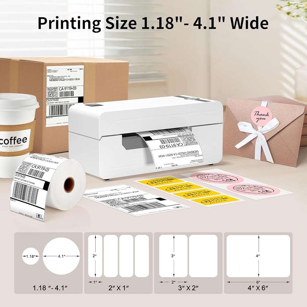 JADENS Bluetooth Thermal Label Printer, 4x6 Wireless Label Printer for Shipping Packages, Support Android, iOS, Mac OS, and Windows, Widely Used for Amazon, Ebay, Shopify, Etsy, USPS - Image 6