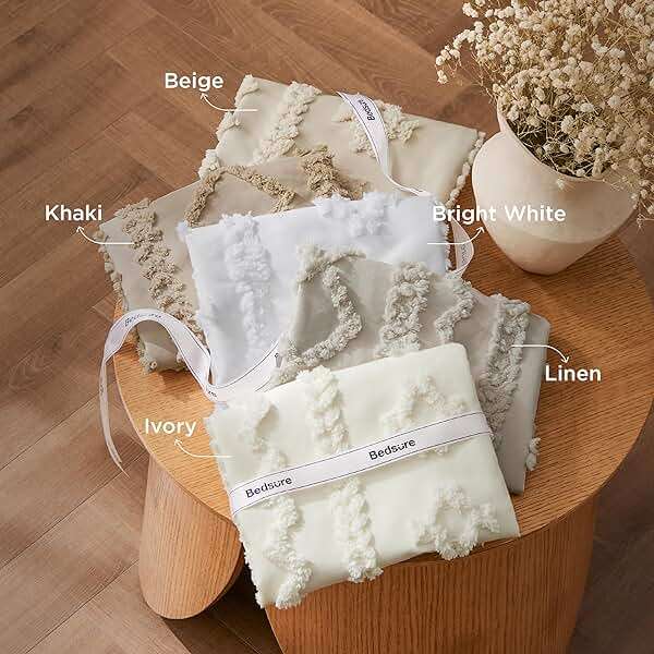 Bedsure Tufted Boho Comforter Set Queen Size - Beige Boho Bed Set, GentleSoft™ 3 Pieces Farmhouse-Style Embroidery Bedding, Gifts for Woman, Soft Jacquard Kids' Queen Comforter for All Seasons - Image 8