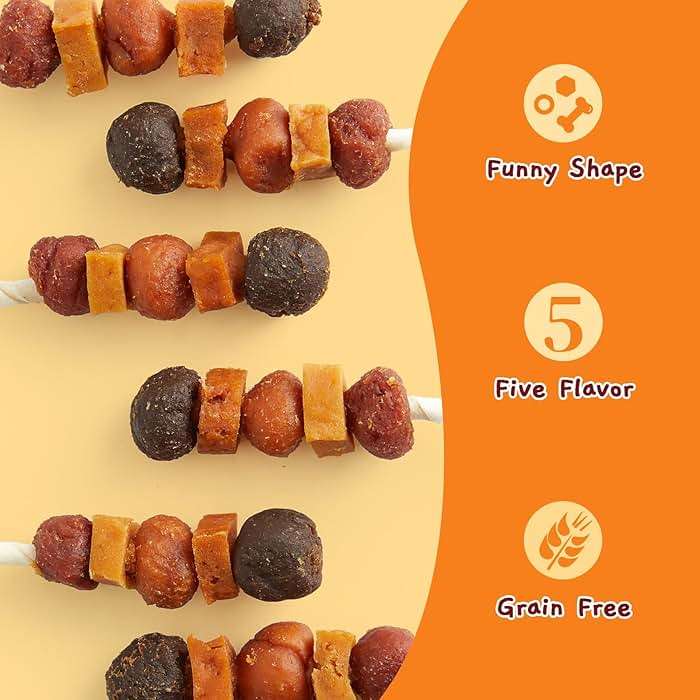 Jungle Calling Dog Treats, Multi-Flavor Kabob Dog Snacks, Edible Dog Kabobs, Made with Chicken, Duck, Beef, Sweet Potato and Pumpkin, Rawhide Sticks for Dogs - Image 2
