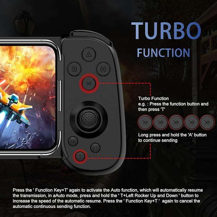 Wireless Controller for iPhone/Android/PC/iPad/Tablet/APPL Arcade MFi Games/Switch/PS4, Support Streaming on PS5/PS4/Xbox/PC Console, Cloud Gaming Gamepad Joystick - Turbo/6-Axis Gyro/Dual Motors - Image 3