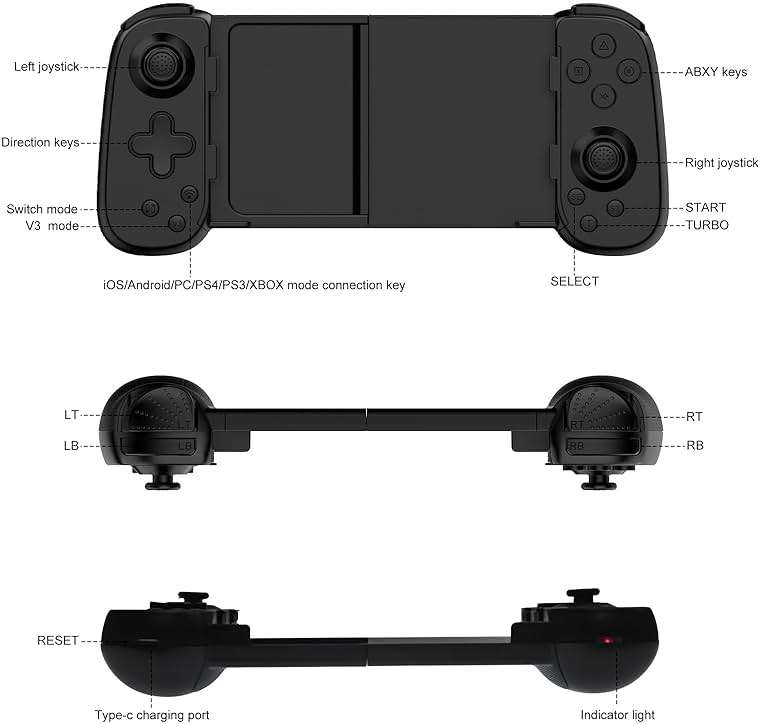 Wireless Controller for iPhone/Android/PC/iPad/Tablet/APPL Arcade MFi Games/Switch/PS4, Support Streaming on PS5/PS4/Xbox/PC Console, Cloud Gaming Gamepad Joystick - Turbo/6-Axis Gyro/Dual Motors - Image 8
