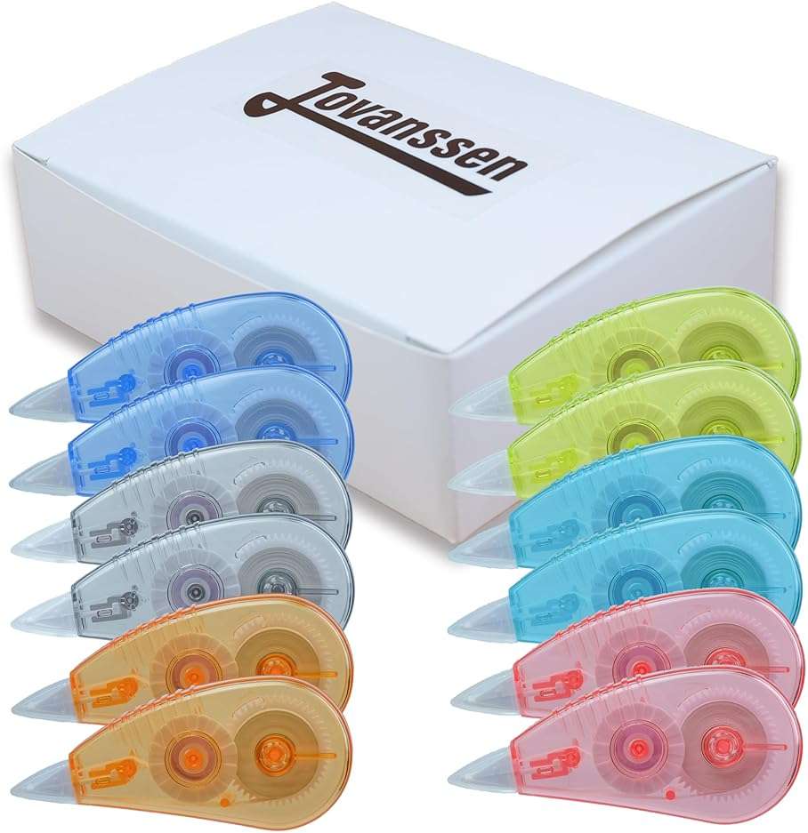 Jovanssen White Correction Tape, 12 Pack, 13.13 Feet Correction Tape for School And Office, Easy To Use Applicator for Instant Corrections - Image 3