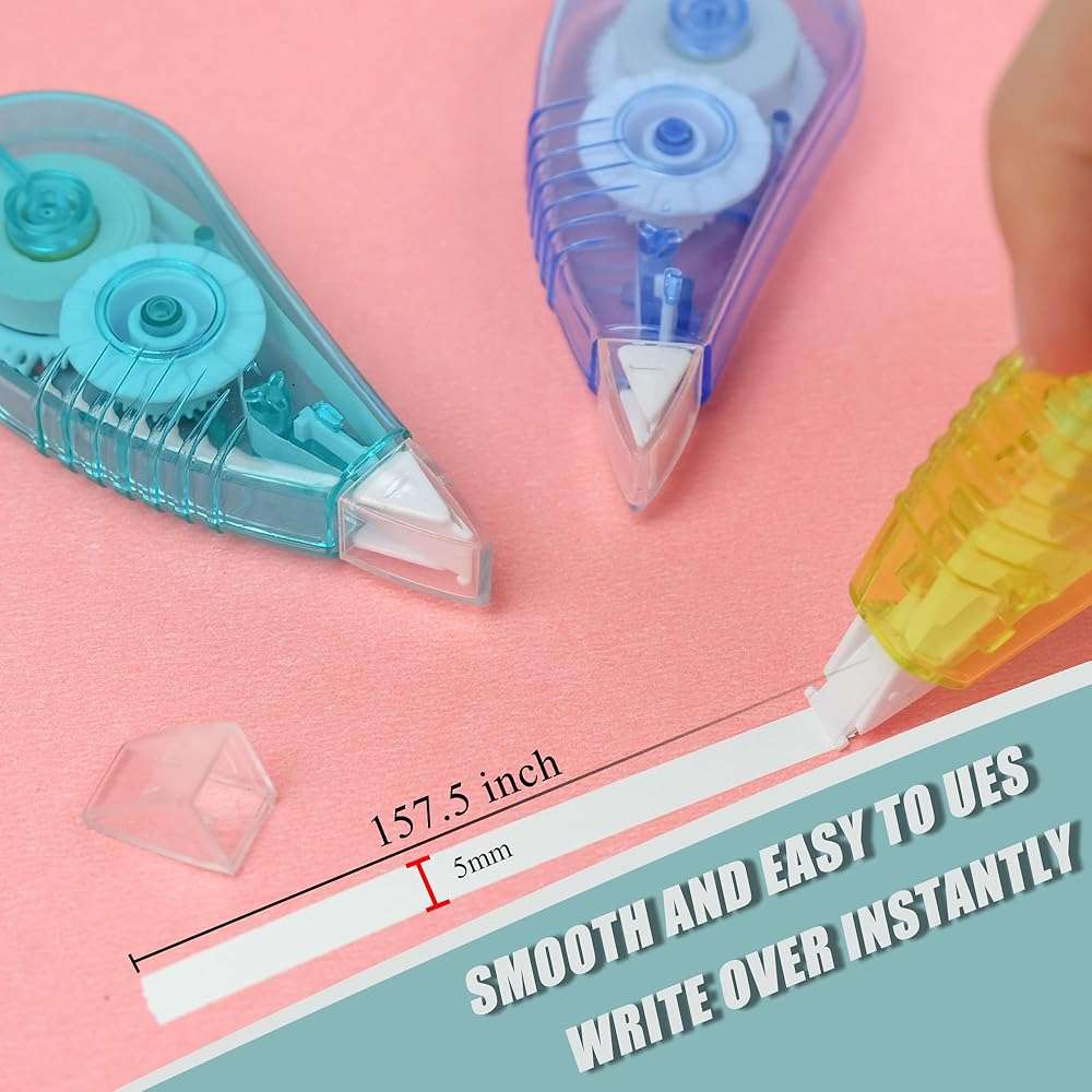 Jovanssen White Correction Tape, 12 Pack, 13.13 Feet Correction Tape for School And Office, Easy To Use Applicator for Instant Corrections - Image 4