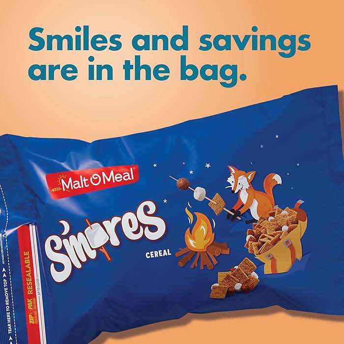 Malt-O-Meal S'mores Breakfast Cereal with Honey Graham Squares, Chocolatey Puffs and Marshmallow Bits, Large Size for Family, 30 oz Bag - Image 4