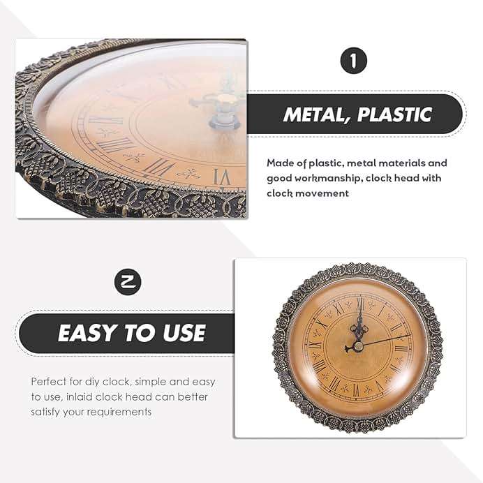 DOITOOL 5.7 Inch (145 mm) Quartz Clock Insert with Roman Numeral, Quartz Movement, Vintage Round Clock Insert DIY Insert - Image 4