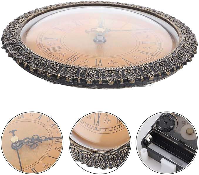 DOITOOL 5.7 Inch (145 mm) Quartz Clock Insert with Roman Numeral, Quartz Movement, Vintage Round Clock Insert DIY Insert - Image 9
