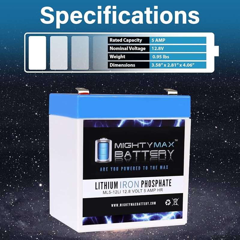 Mighty Max Battery 12V 5AH Lithium Replacement Battery Compatible with Razor Jr. Electric Wagon Ride-on Toy - Image 4