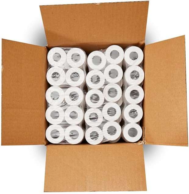 (5 Packs of 10 Rolls) 2 1/4 x 55 thermal paper rolls (50 Rolls) Specially made for Clover Flex Mini, Square Terminal, Ingenico VX 520, PMC05262 Credit Card Receipt Paper - Image 6