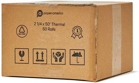 (5 Packs of 10 Rolls) 2 1/4 x 55 thermal paper rolls (50 Rolls) Specially made for Clover Flex Mini, Square Terminal, Ingenico VX 520, PMC05262 Credit Card Receipt Paper - Image 7