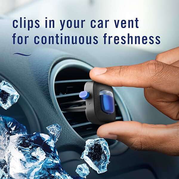 Febreze Car Air Freshener Vent Clip Platinum Ice Scent, .07 oz. Car Vent Clip, Pack of 4 - Image 5